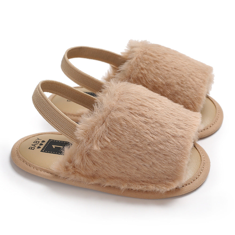 Children's Fur Toddler Flat-heel Slippers - Cindi Book
