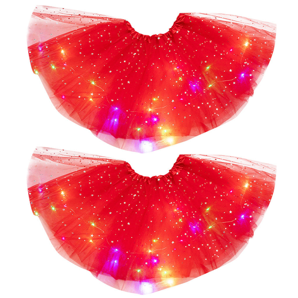 Magical & Luminous  LED Princess Halloween Tutu Skirt Sequins Shiny Skirt - Cindi Book