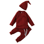 Knitted Baby Children's New Solid Color Knitted Hat Suit - Cindi Book