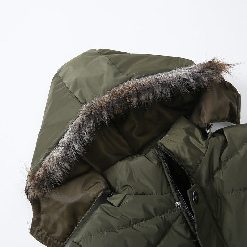 Boys Large Fur Collar Padded Warm Cotton Jacket - Cindi Book