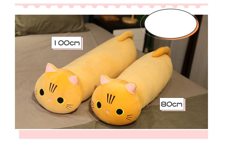 Large Size Cartoon Cat Plush Toys Stuffed Cloth Doll Long Animal Pillow Cushion - Cindi Book