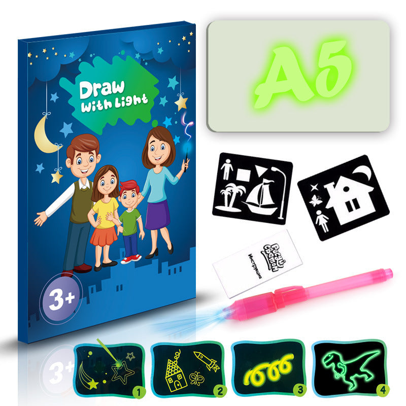 Educational Toy Drawing Pad 3D Magic 8 Light Effects Puzzle Board Sketchpad - Cindi Book
