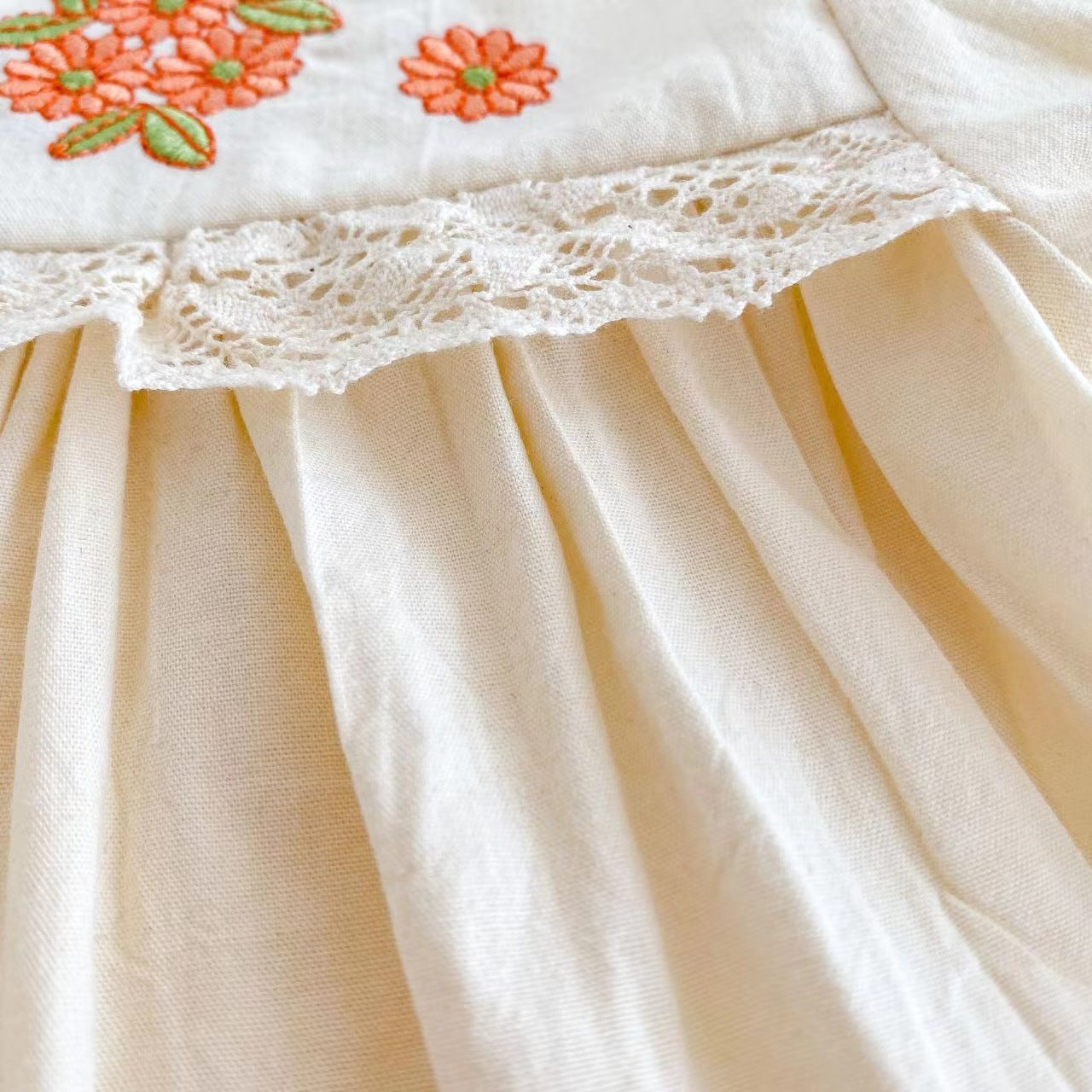 Girl Baby Flower Embroidered Short Sleeve Top
