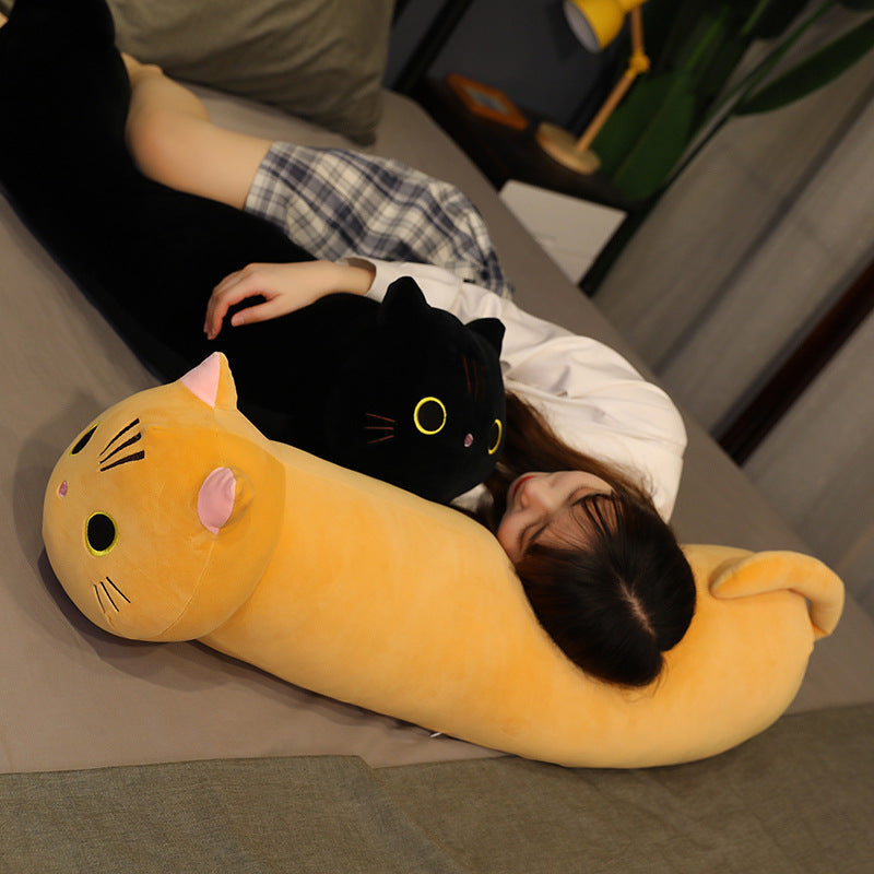 Large Size Cartoon Cat Plush Toys Stuffed Cloth Doll Long Animal Pillow Cushion - Cindi Book