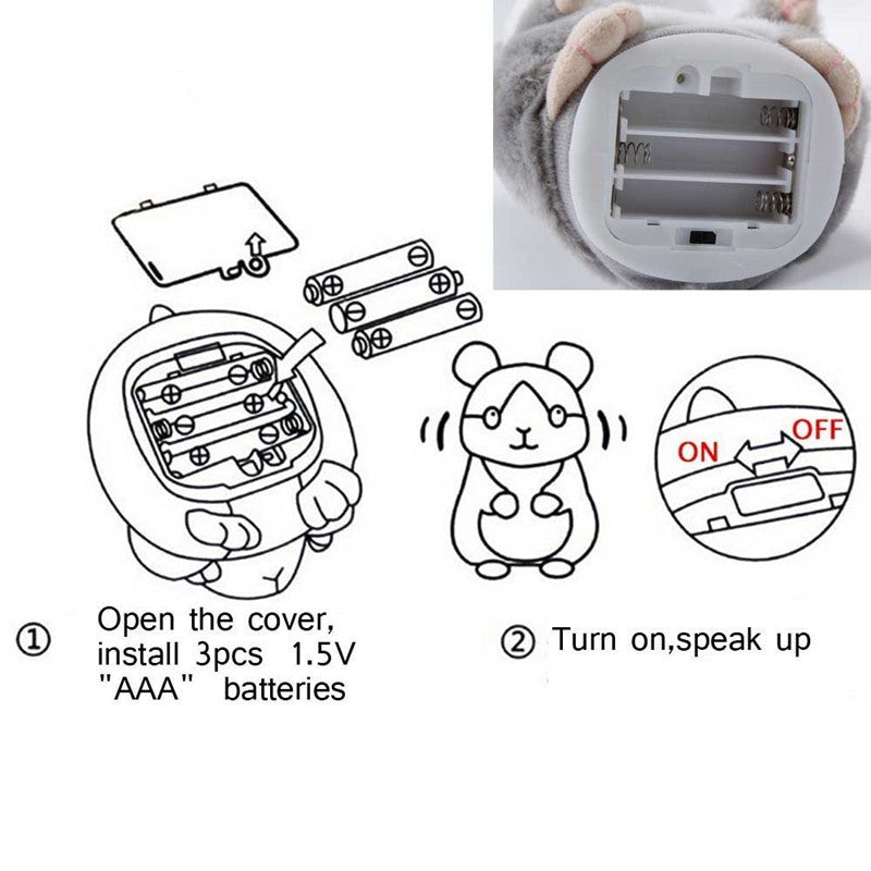 15CM Little Talking Hamster Toy - Cindi Book