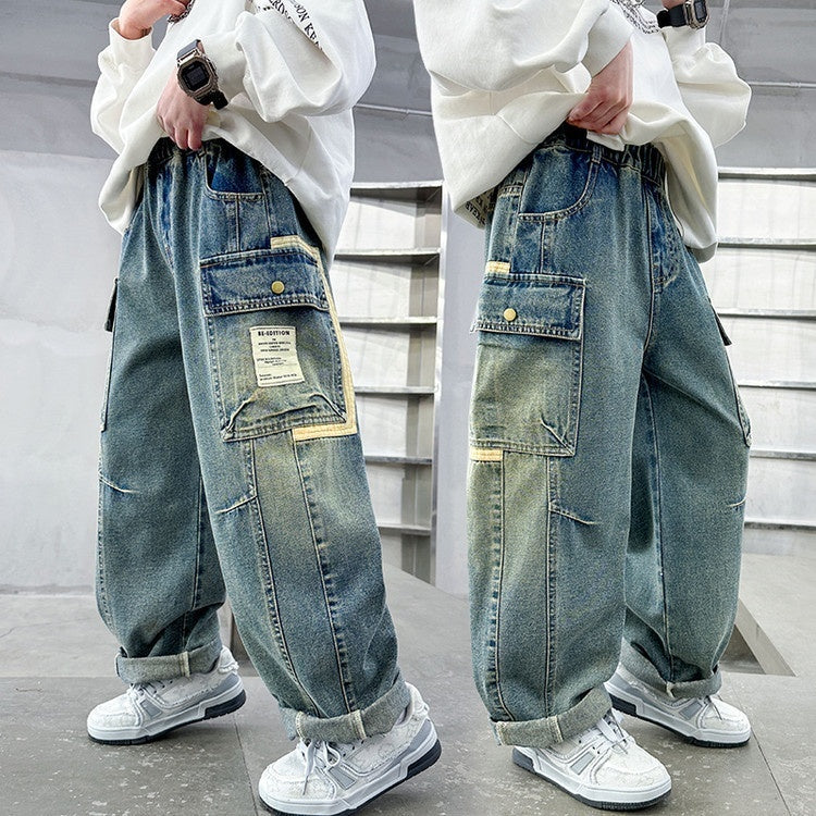 Children's Wear Boys Spring Clothing Pants Straight - Cindi Book