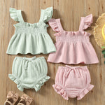 Girls' Solid Color Sling Top Hot Pants Suit - Cindi Book