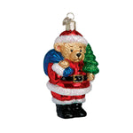 Old World Christmas Santa Bear Ornament - hand-blown glass Christmas tree ornament