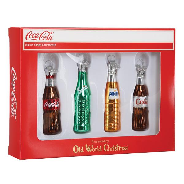 Old World Christmas Coca-Cola® Mini Beverage Ornament Set - hand-blown glass Christmas tree ornament (view 3)