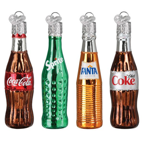 Old World Christmas Coca-Cola® Mini Beverage Ornament Set - hand-blown glass Christmas tree ornament (view 2)