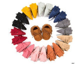 Polychromatic sanding soft bottom tassel shoe baby shoes - Cindi Book
