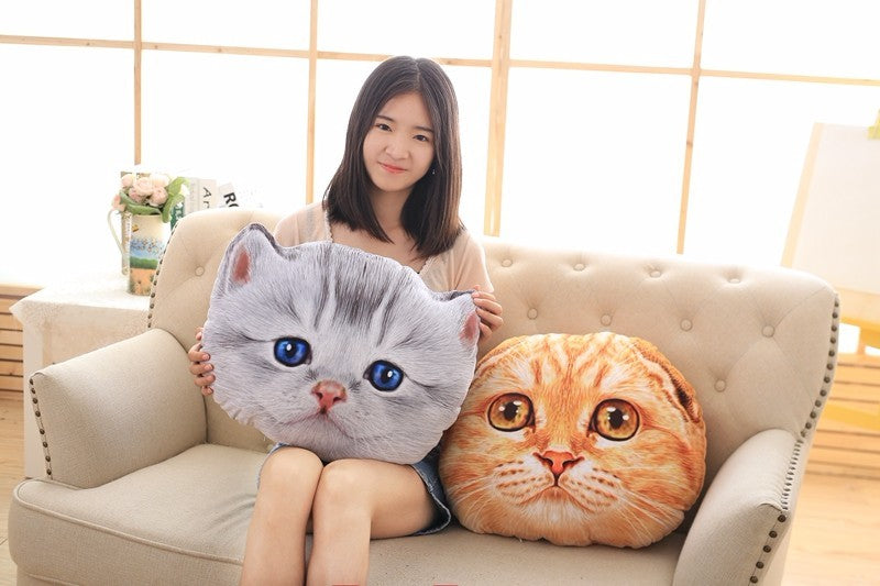 40cm&50cm Cat Pillow Car Cushion Creative Stuffed Cute Cat Shape Nap Pillow Cute Seat Cushion Plush Toys Animal Pillow