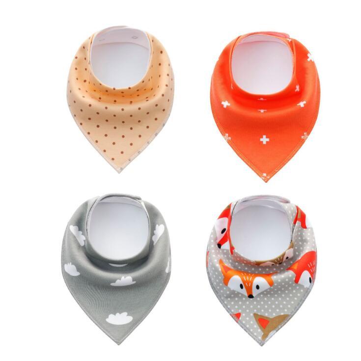 4pcs Lot Bibs Burp Cloth Print Arrow Wave Triangle Baby Bibs Cotton Bandana Accessories - Cindi Book