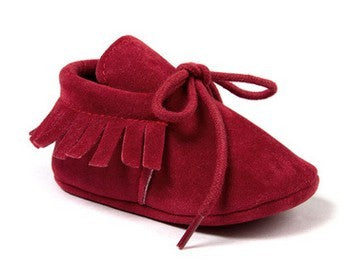 Polychromatic sanding soft bottom tassel shoe baby shoes - Cindi Book