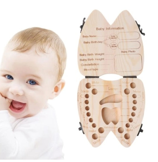 Wooden Baby Tooth Box Organizer Deciduous Teeth Storage - Cindi Book