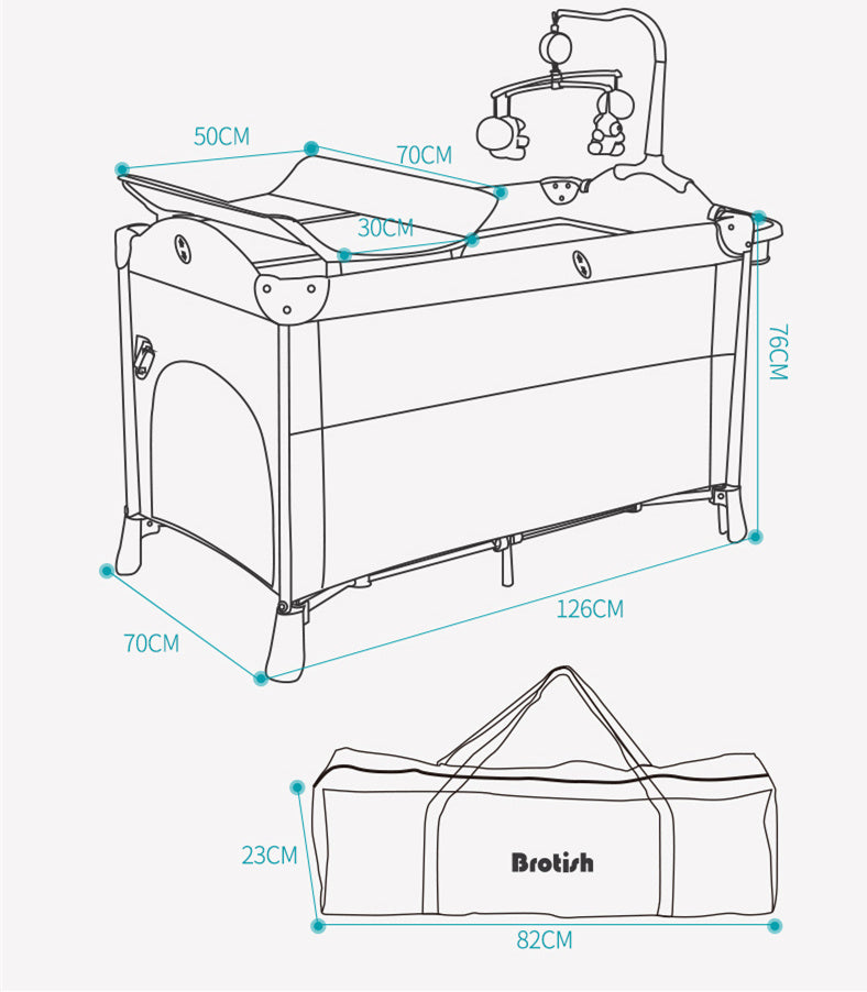 Multifunctional Baby Cot Splicing Large Bed Movable - Cindi Book