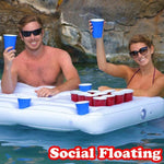Water Party  Air Mattress Ice Bucket Cooler Cup Holder Inflatable Beer Pong Table Pool Float - Cindi Book