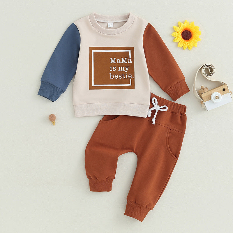 Sweatshirt And Sweatpants Suit Letter Printing - Cindi Book