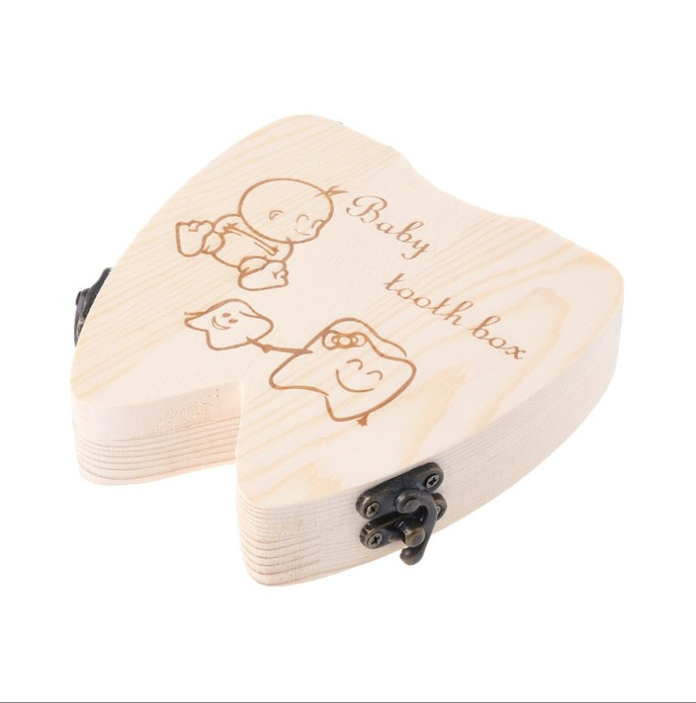 Wooden Baby Tooth Box Organizer Deciduous Teeth Storage - Cindi Book