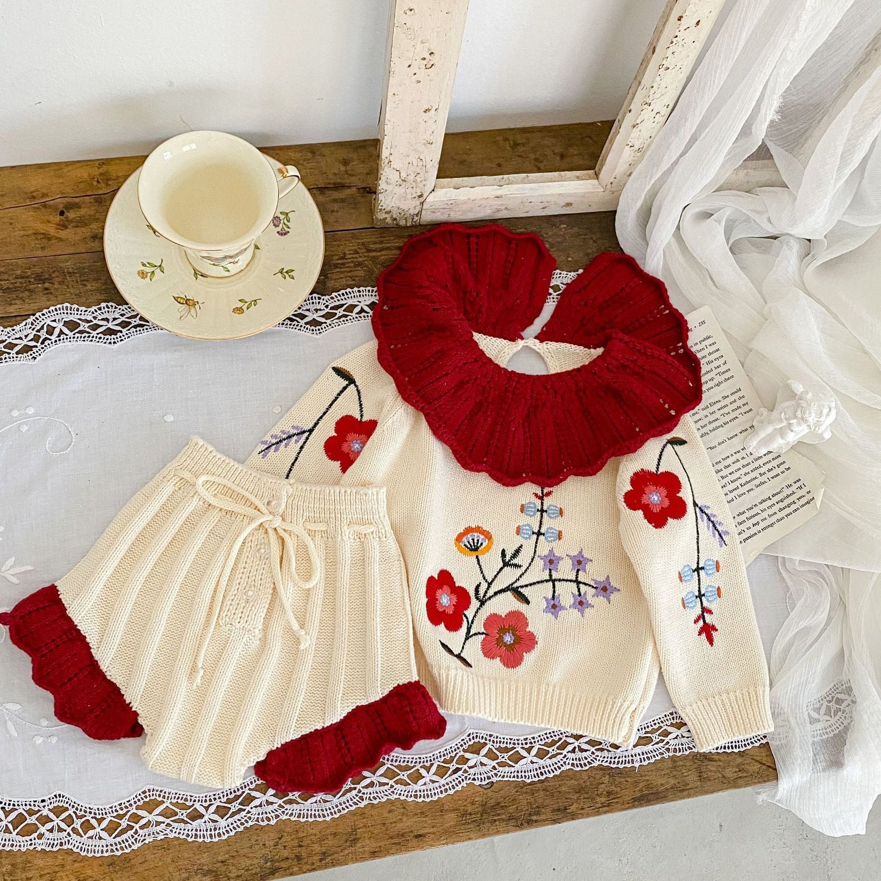 Autumn New Baby Girl Knitting Suit - Cindi Book