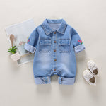 Men's And Women's Denim Printing Jumpsuit - Cindi Book
