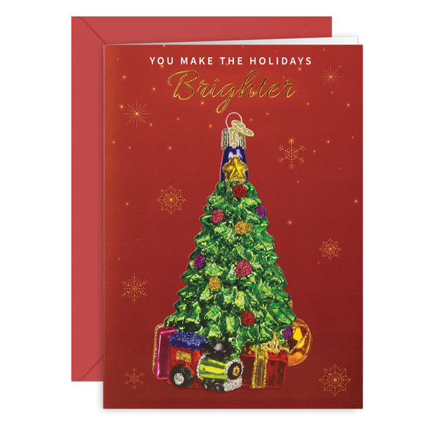 Old World Christmas Christmas Tree Christmas Card - hand-blown glass Christmas tree ornament