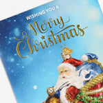 Old World Christmas Santa In Sleigh Christmas Card - hand-blown glass Christmas tree ornament (view 4)