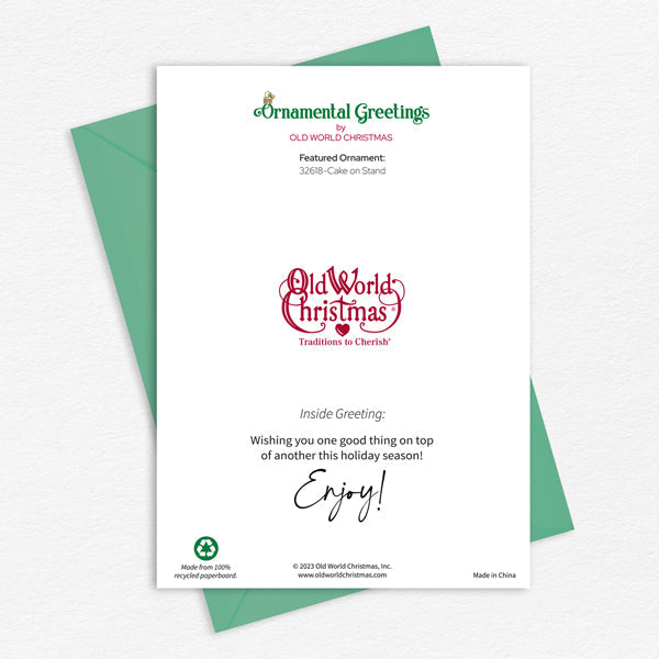 Old World Christmas Cake Christmas Card - hand-blown glass Christmas tree ornament (view 5)