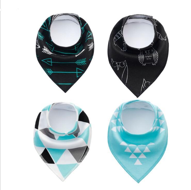 4pcs Lot Bibs Burp Cloth Print Arrow Wave Triangle Baby Bibs Cotton Bandana Accessories - Cindi Book