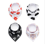 4pcs Lot Bibs Burp Cloth Print Arrow Wave Triangle Baby Bibs Cotton Bandana Accessories - Cindi Book
