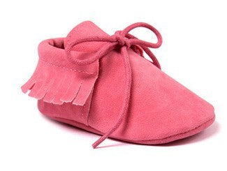 Polychromatic sanding soft bottom tassel shoe baby shoes - Cindi Book