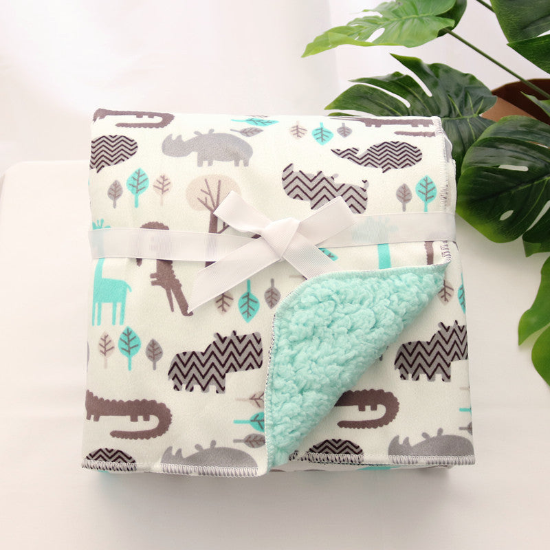 Baby thick double-layer coral fleece blanket - Cindi Book