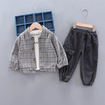 Baby boy long sleeve plaid suit - Cindi Book