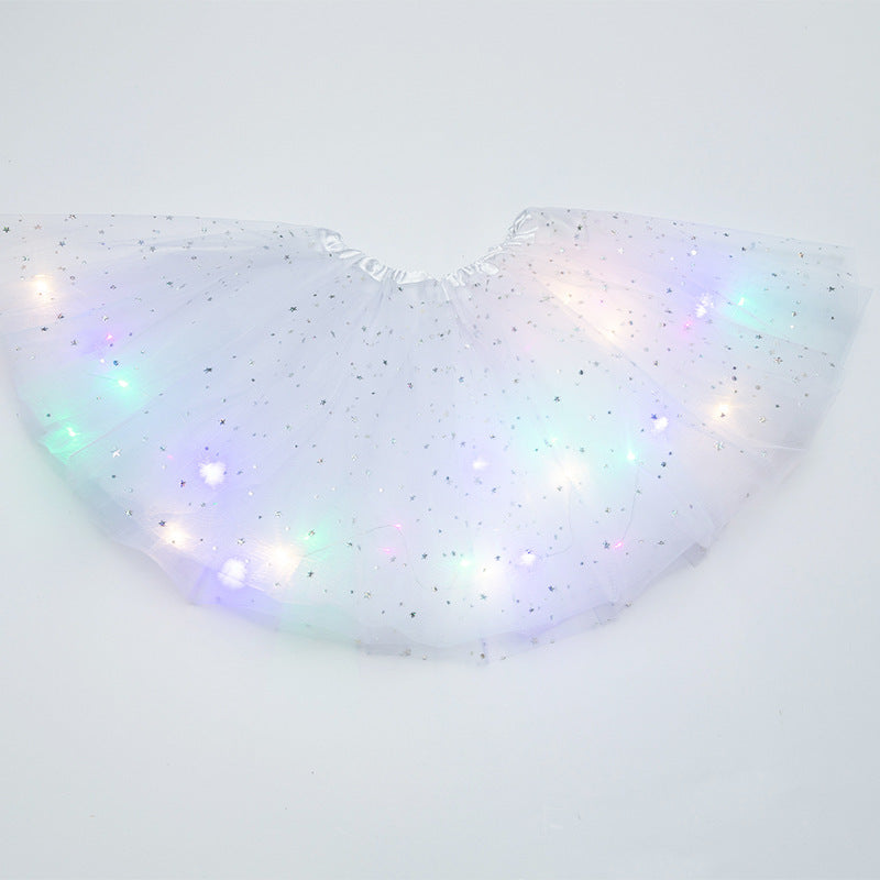 Magical & Luminous  LED Princess Halloween Tutu Skirt Sequins Shiny Skirt - Cindi Book
