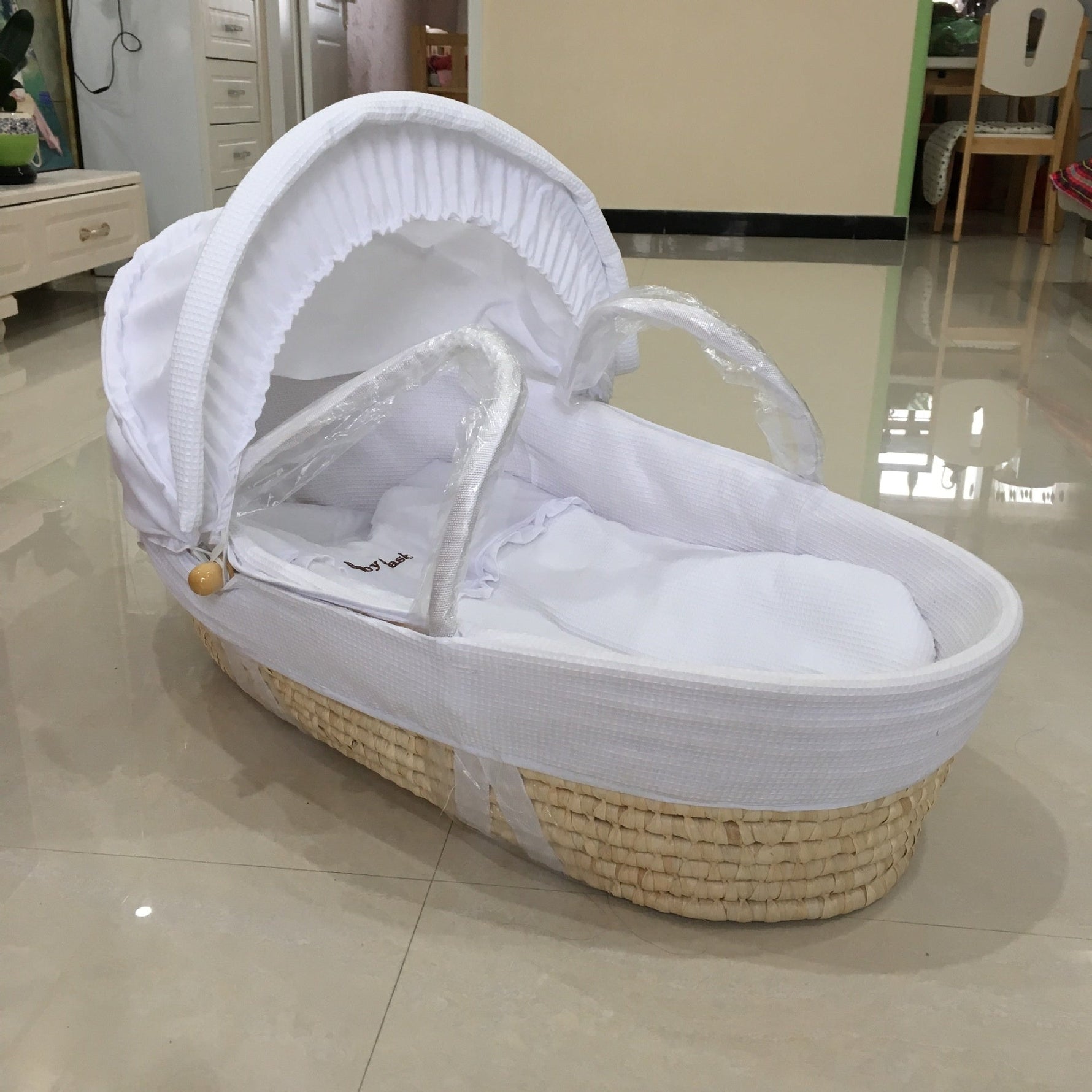 Portable Baby Bassinet Woven From Corn Husks - Cindi Book