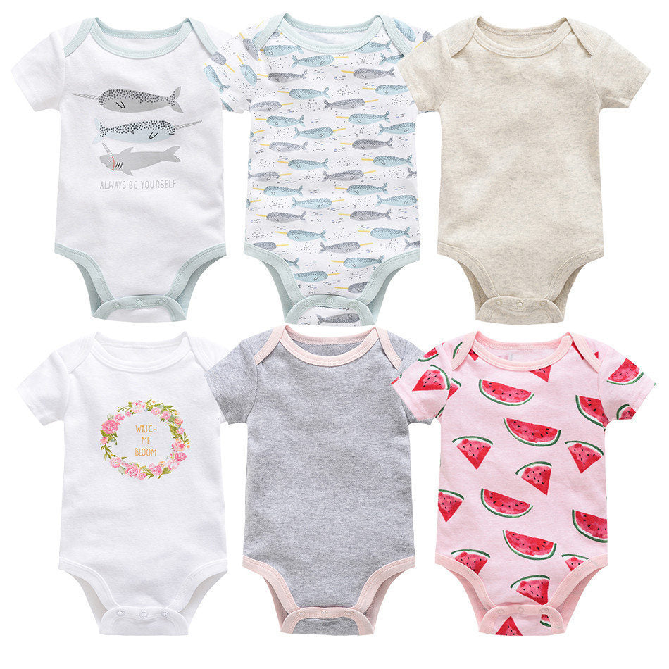6-piece baby jumpsuit new short-sleeved baby clothes - Cindi Book