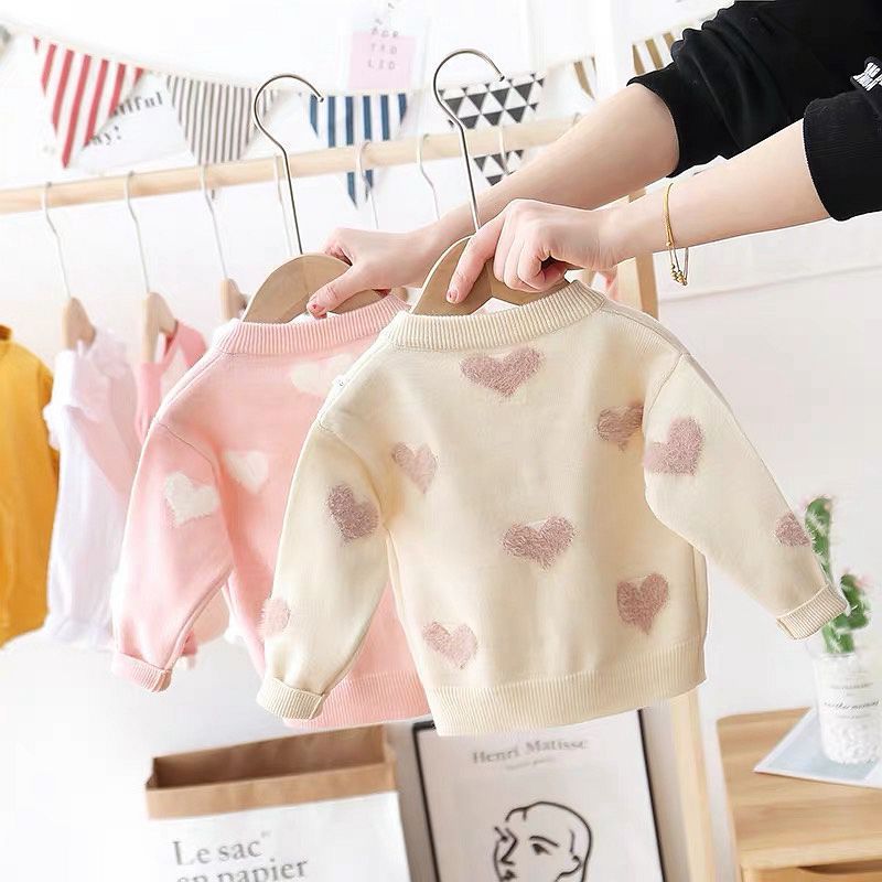 Girls Heart Knit Cardigan - Cindi Book