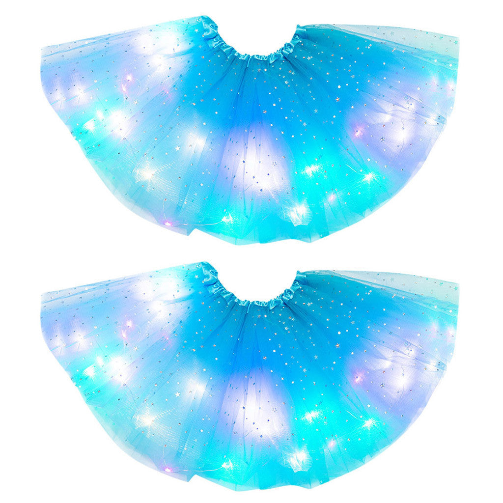 Magical & Luminous  LED Princess Halloween Tutu Skirt Sequins Shiny Skirt - Cindi Book