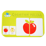 Children's Cognitive Card Iron Box Jigsaw Puzzle Matching Fruit Learning Card - Cindi Book