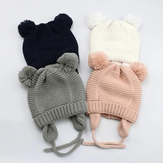Jojo Double Pompom Knitted Beanie - Cindi Book