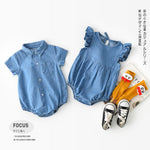Neonatal baby shirts, collars, sleeves, jeans, hats, baby brothers and sisters wearing triangular crawling clothes - Cindi Book