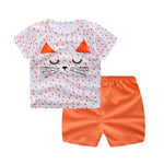 Cartoon Clothing Baby Boy Summer Clothes T-shirt Baby Girl Casual Clothing Sets - Cindi Book
