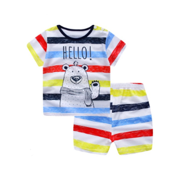 Cartoon Clothing Baby Boy Summer Clothes T-shirt Baby Girl Casual Clothing Sets - Cindi Book