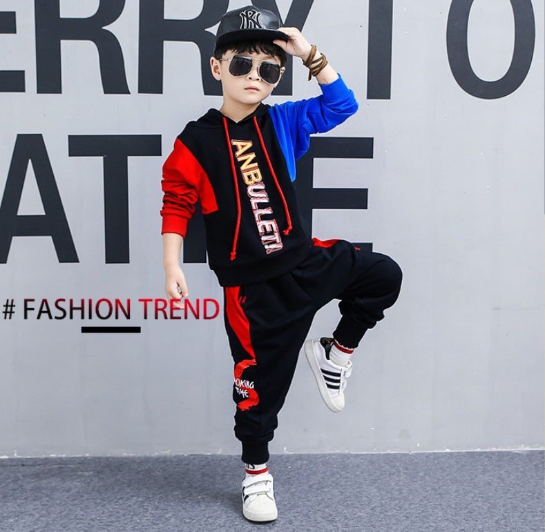 Boys spring suit new Korean children's clothing in the big boy boy long-sleeved sports two-piece suit tide clothes - Cindi Book