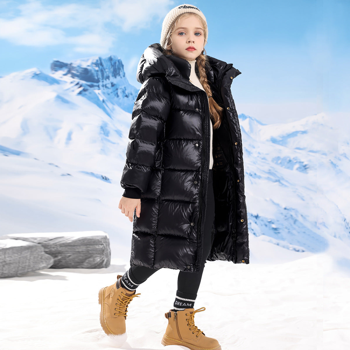 Girls' Casual Versatile Winter Thick Cotton Coat - Cindi Book
