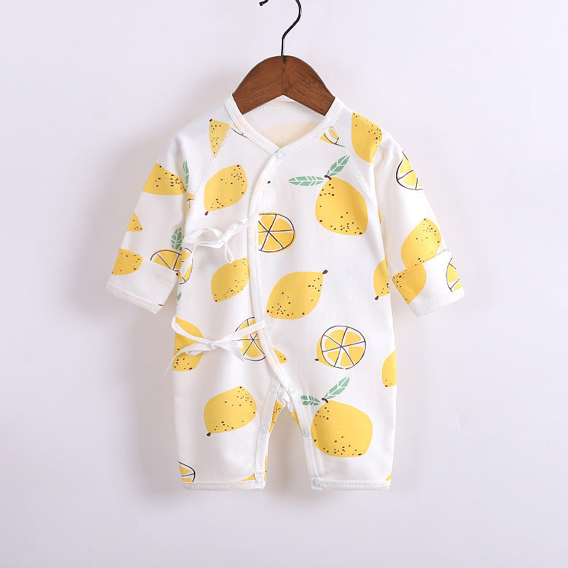 Baby's Cotton Long-sleeved Lace-up Butterfly Jumpsuit - Cindi Book