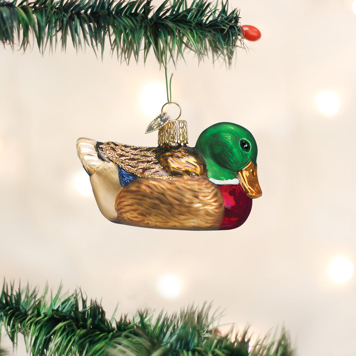 Old World Christmas Mallard Ornament - hand-blown glass Christmas tree ornament
