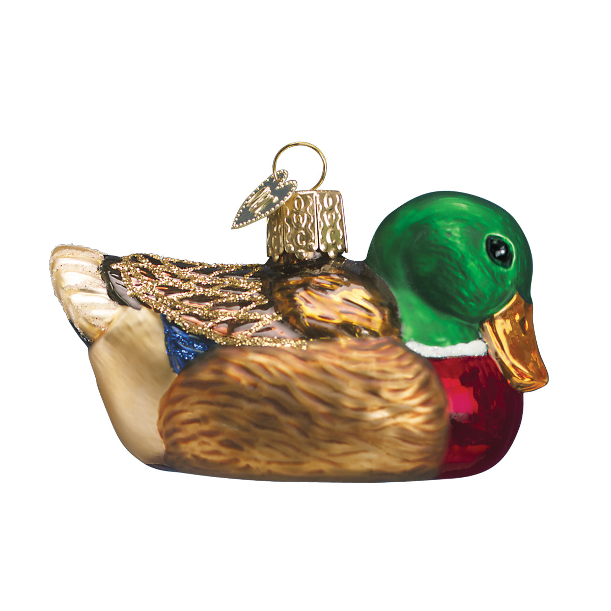 Old World Christmas Mallard Ornament - hand-blown glass Christmas tree ornament (view 3)