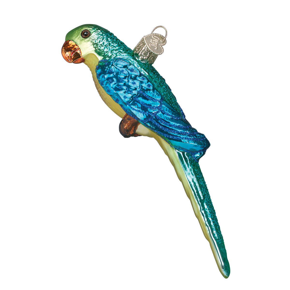 Old World Christmas Parakeet Ornament - hand-blown glass Christmas tree ornament (view 3)