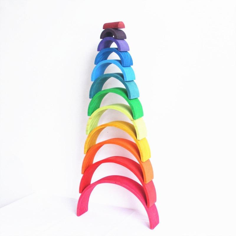 Jigsaw Puzzle Large 12-piece Arch Bridge Rainbow Building Blocks Early Childhood Education Toys - Cindi Book